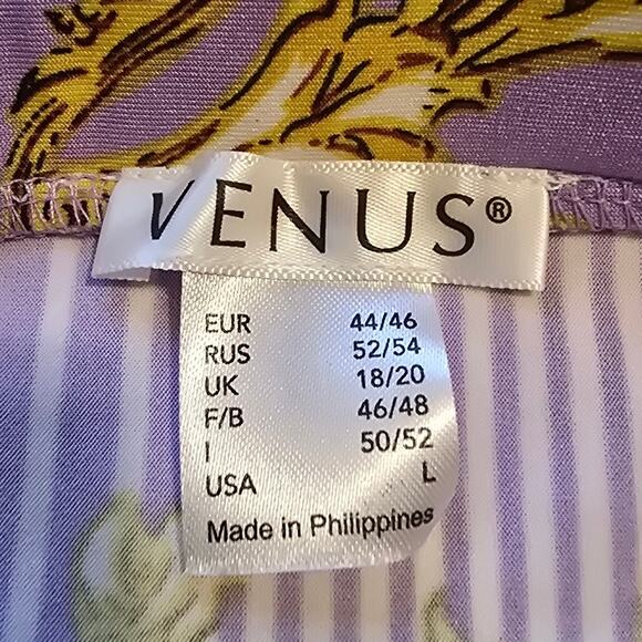 Venus Lavander Gold Chain Leaf Design Crop Blouse - Skirt Set Women's L NWT - Picture 6 of 7